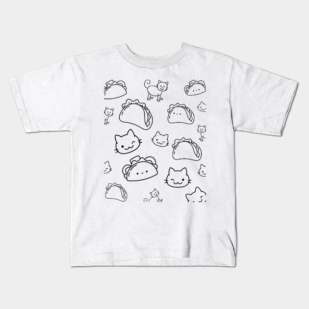 Taco-cat Kids T-Shirt by DewaJassin